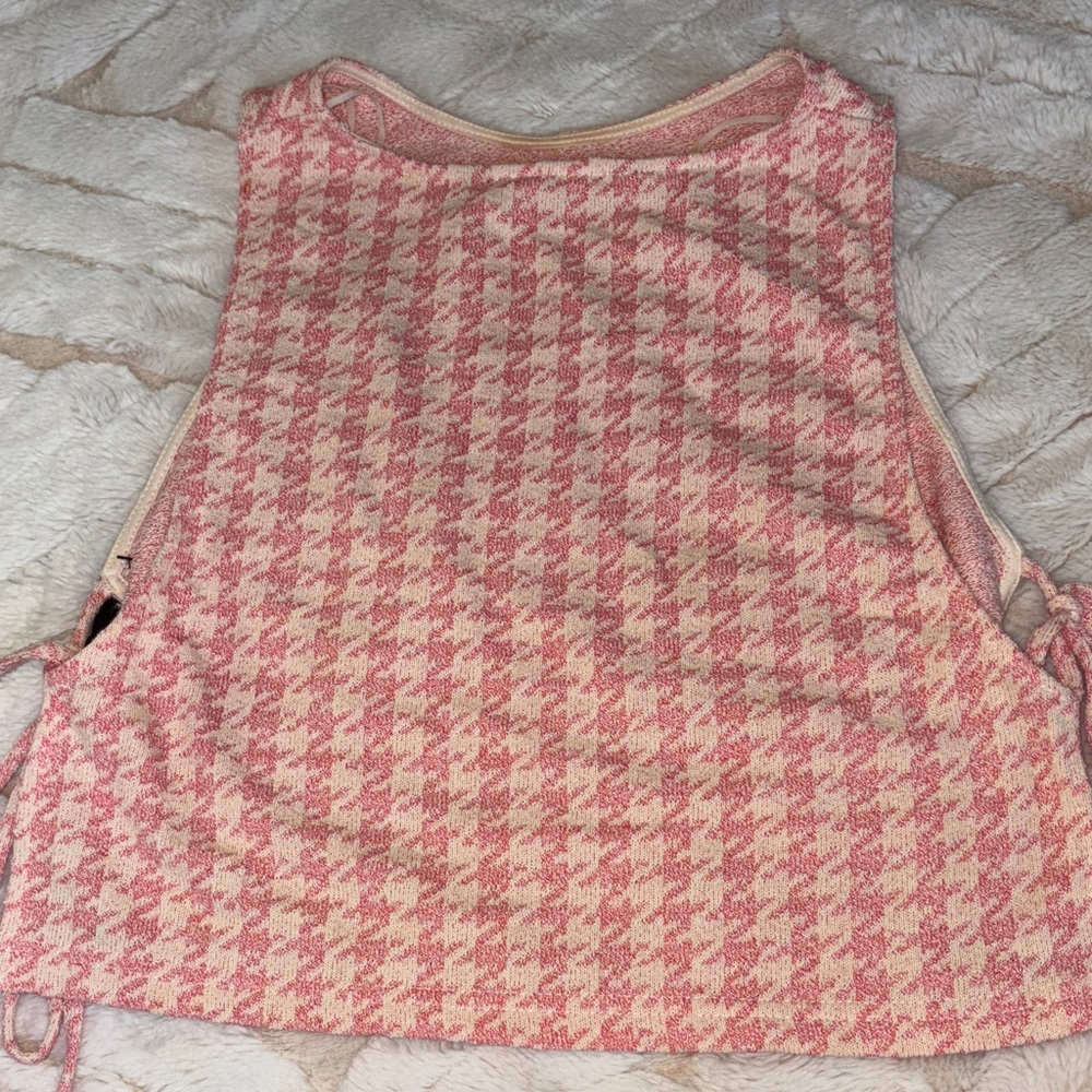 Zara Pink Houndstooth Tank Top - Picture 4 of 4